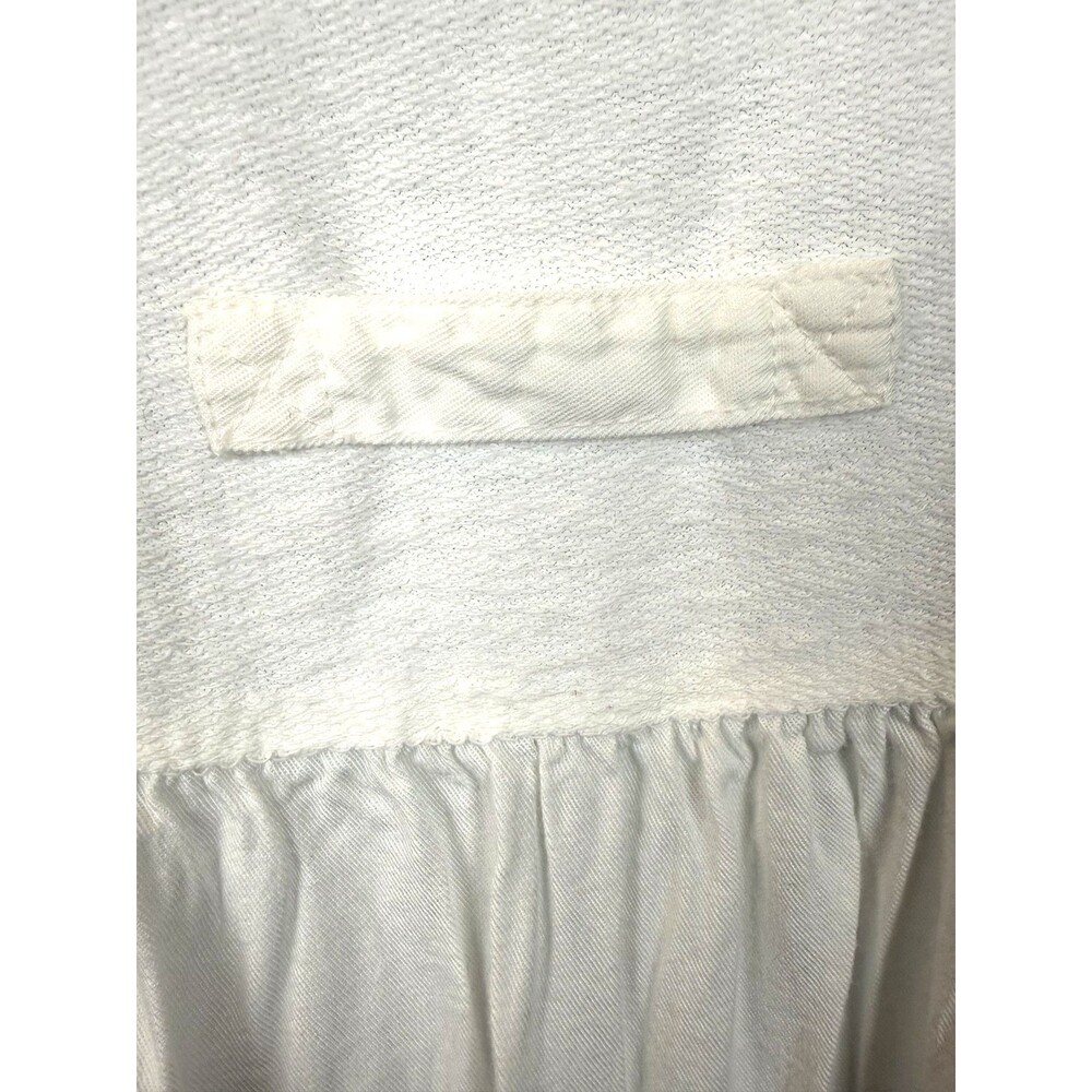 Lauren K. Sport Mixed-Media Terry Cloth & Tencel Bright White Maxi – Size Small - Picture 6 of 9